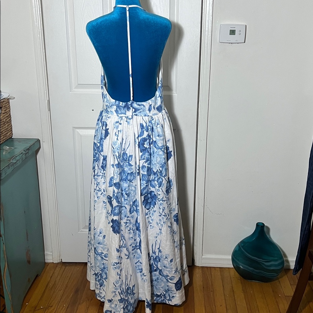 Reformation Percy Linen Floral Midi Dress in Verna Size 8 - Picture 4 of 12
